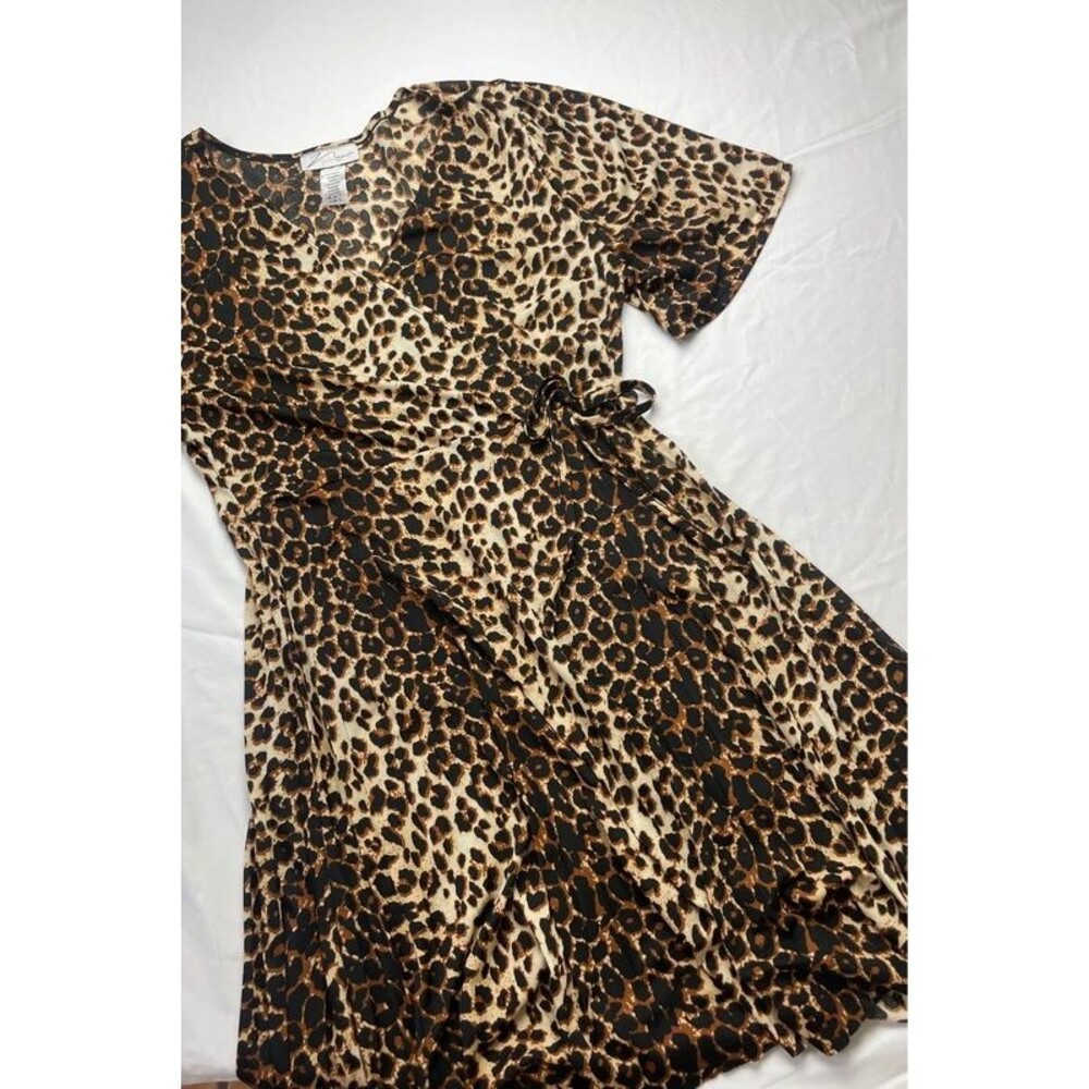 Vacation cheetah wrap dress